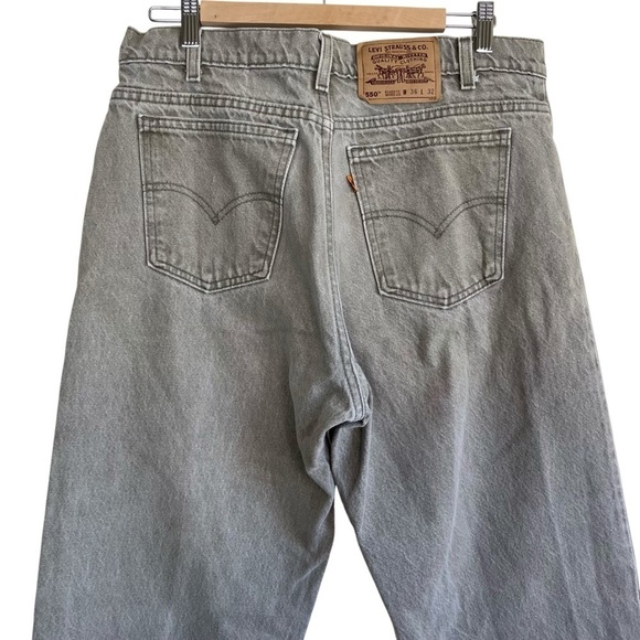 Vintage 90s Levi’s 550 Jeans Relaxed Fit Tapered Leg Faded Green Grey USA 36x32 - Picture 5 of 16